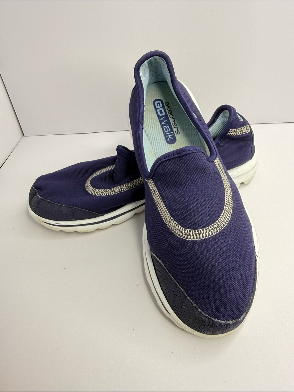 Skechers GOwalk Slip-On Sneakers - Deep Purple with White Trim